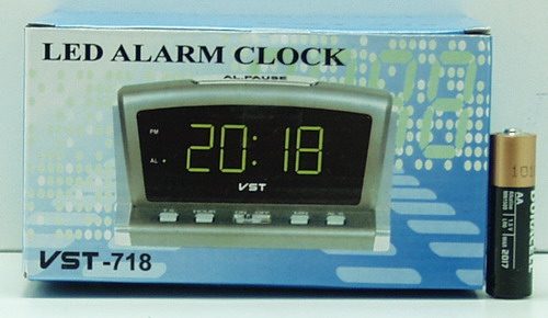 Часы-будильник электронные VST-718-4 (ярк. зел. циф.)