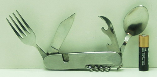Туристический набор K106A (вилка, ложка, штопр, нож)