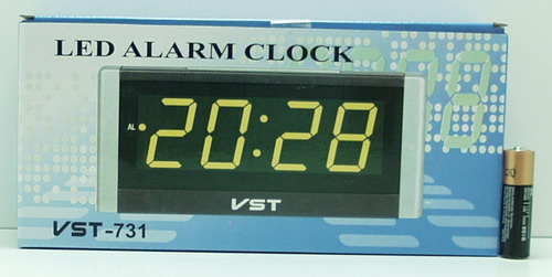 Часы-будильник электронные VST-731-4 (ярк. зел. циф.)