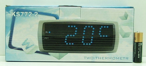 Часы-будильник электронные №772-2 син. светод., датчик