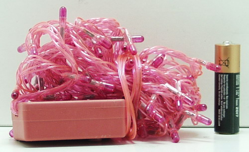 Гирлянда 120 ламп (4 мм) 8реж. розовые розовый шнур