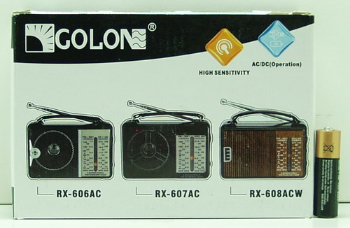 Радиоприёмник RX-607 GOLON 4 band (FM 64-108/AMSW1-2) сетев./2R20