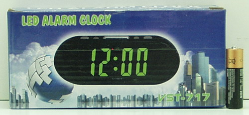 Часы-будильник электронные VST-717-2 (зел. циф.)