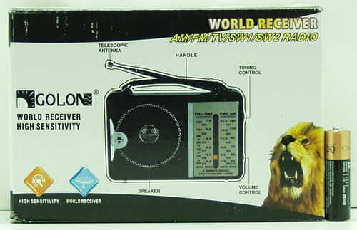 Радиоприёмник RX-608 GOLON 4 band (FM 64-108/AMSW1-2) сетев./2R20