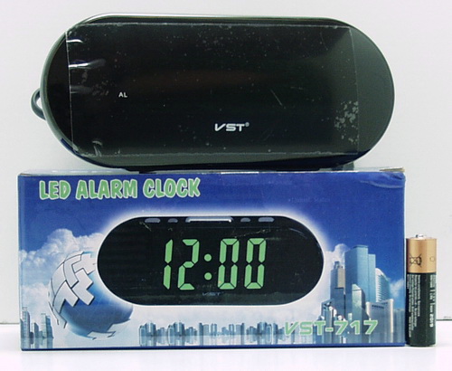Часы-будильник электронные VST-717-4 (ярк. зел. циф.)