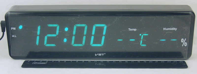 Часы-будильник электронные VST-805S-4 (ярко-зелен. циф.)