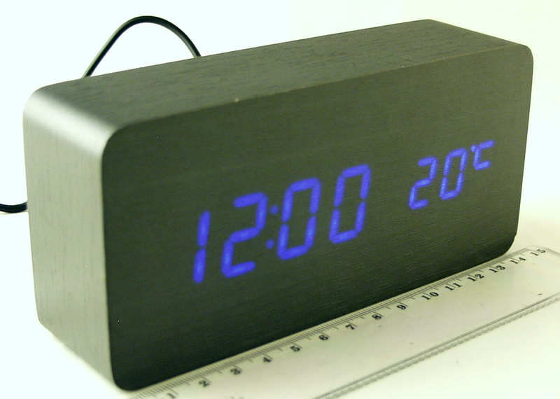Часы-будильник электронные VST-862-5 (синие циф.) черные