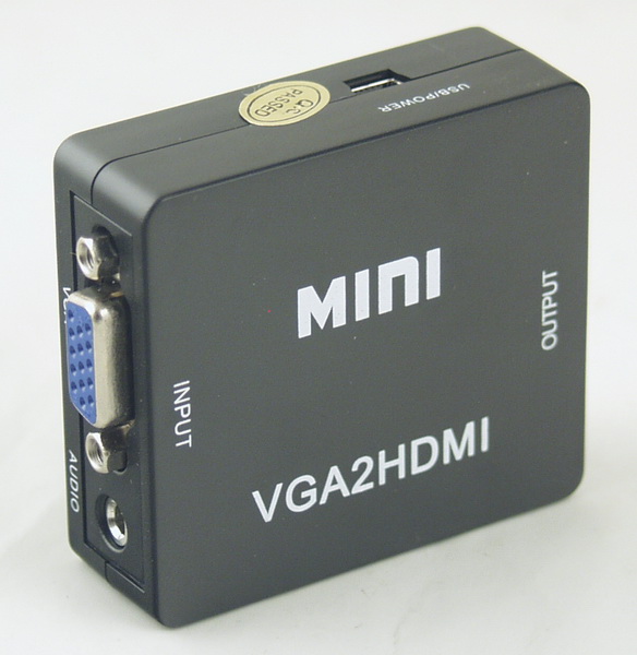 Переходник  VGA-HDMI (конвертер) черный H-126(1586)