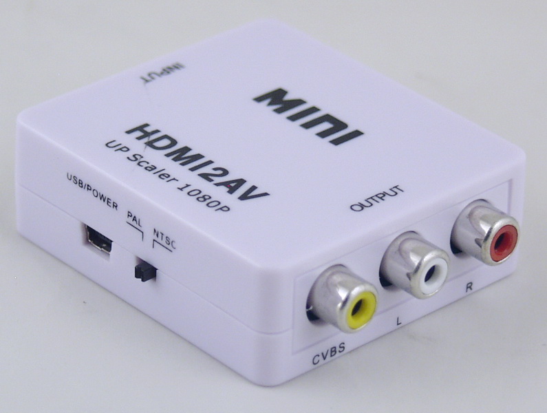 Переходник HDMI-AV (конвертер) белый H-123