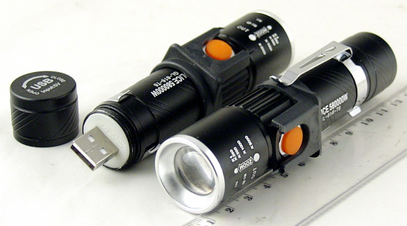 Фонарь светодиодный FA-616(328)-T6 USB (1 мощ. акк.) zoom