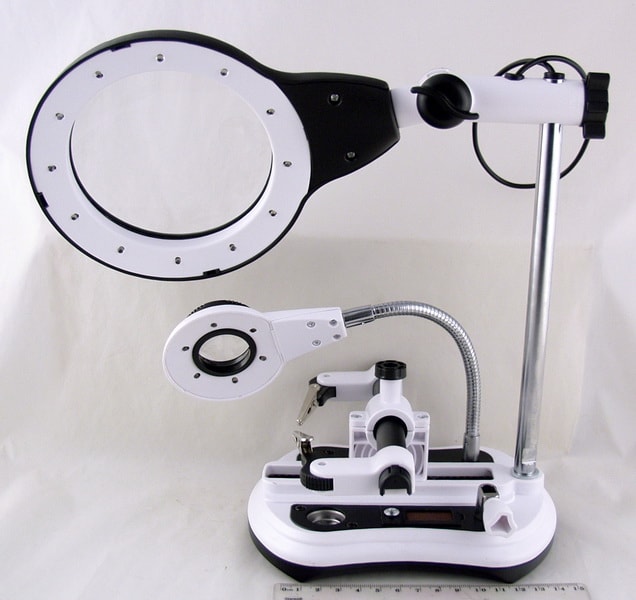 Лупа (108/21/30/30) №16130-108C на подст. 6+12 ламп, с зажим. сетев.