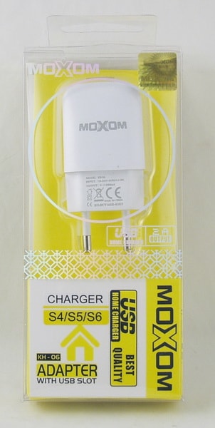 Сетевое зарядное устройство с кабелем SAMSUNG 2A MOXOM M-352-V8 (KH-06) USB
