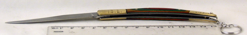 Нож 8001 тонкий  раскладной с деревяной ручкой