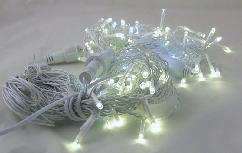 Гирлянда 240 светодиод. (шторки-бахрома) уличные теплые белые 3м