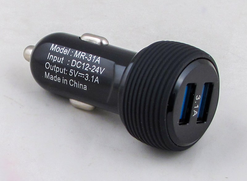 Зарядное устройство (2 USB) 5V 2,1/1A прикур. MR-31A черный