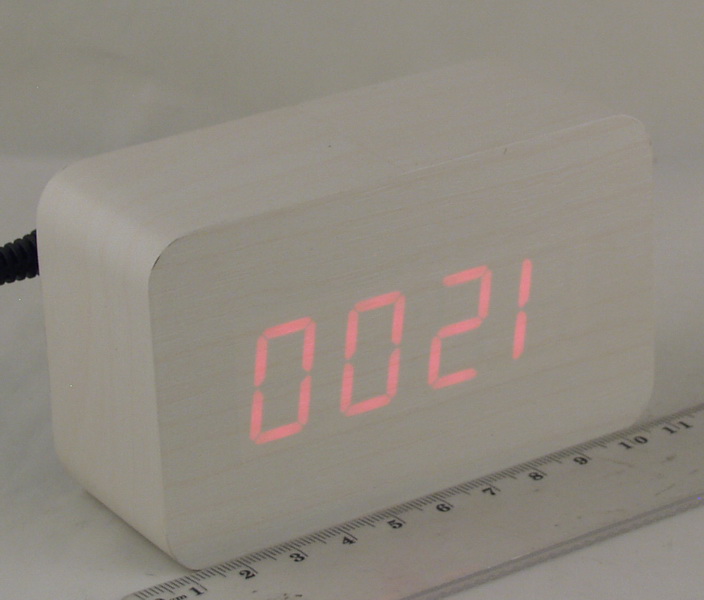 Часы-будильник электронные VST-863-1 (крас. циф.) белые