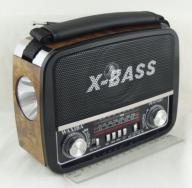 Радиоприёмник XB-471U (FM/AM/SW) SD, USB сетев. встроен. аккум. фонарь