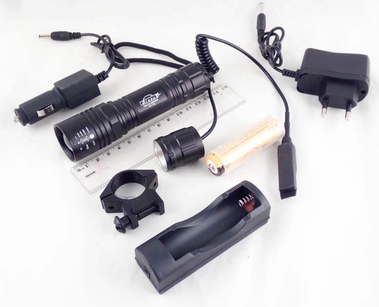 Фонарь подствольный HQ-706-T6 (1 мощ., акк.+ЗУ) 5000W zoom
