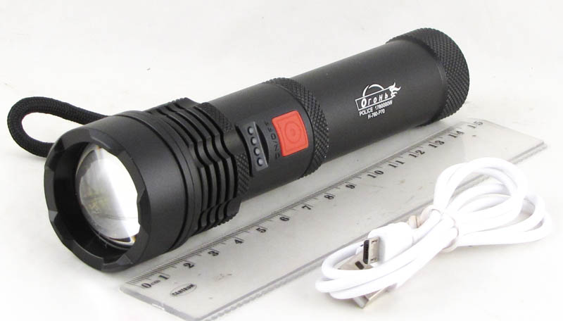 Фонарь светодиодный H-760-P90 (1 мощ., акк.+ шнур microUSB zoom
