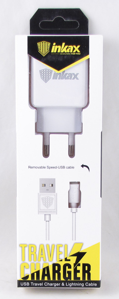 Сетевое зарядное устройство с кабелем LIGHTNING 2,1A INKAX CD-01 2USB