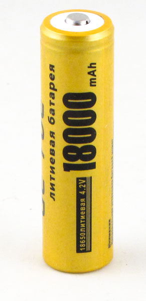 Аккумулятор 18650 18000mA бытовые желтые GE YUE