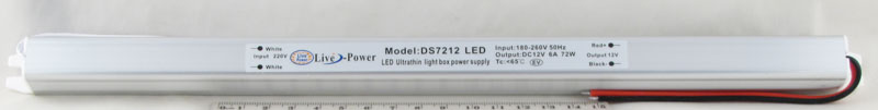 Блок питания для  светодиодных лент ультратонкий (6A 12V) 72W IP20 DS-7212