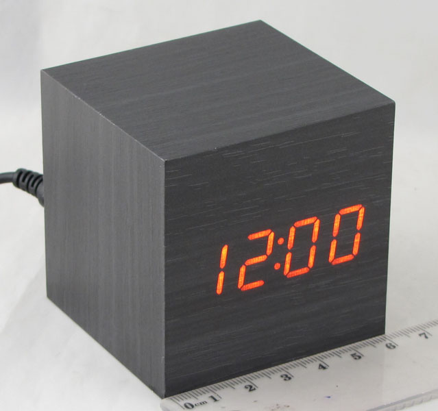 Часы-будильник электронные VST-869-1 (крас. циф.) черные