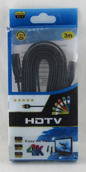 Кабель HDMI-HDMI 3м 1.4V A2752 плоский (в блистере)