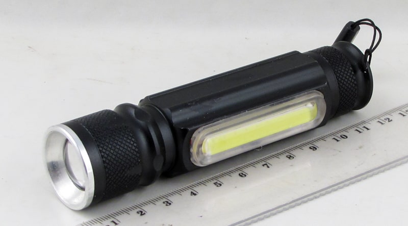 Фонарь светодиодный H-508 (1 мощ.+1 больш., акк.+ USB) с магнитом, zoom