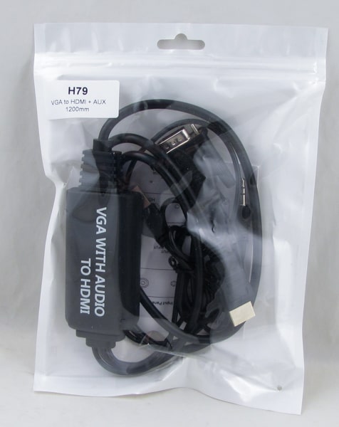 Кабель VGA - HDMI + AUX 1,2м H-79