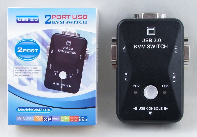 Переключатель KVM VGA/USB2.0 KVM-21UA (свич) 2 порта