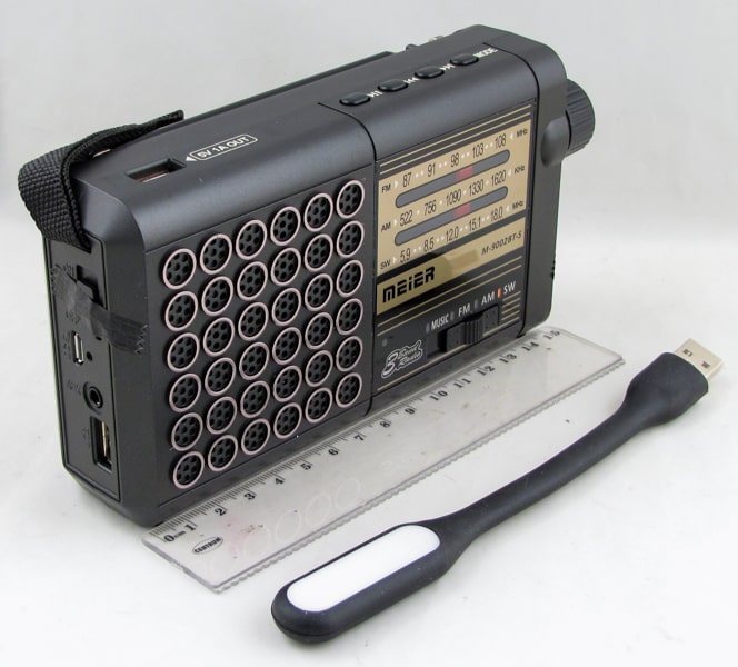 Радиоприёмник MD-9002BT-S (FM,,AM,SW) SD, USB встроен. аккум. солнеч. батар., подсветка, Bluetooth