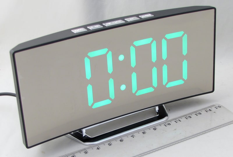 Часы-будильник электронные NA-6091-2 (зеленые цифры)