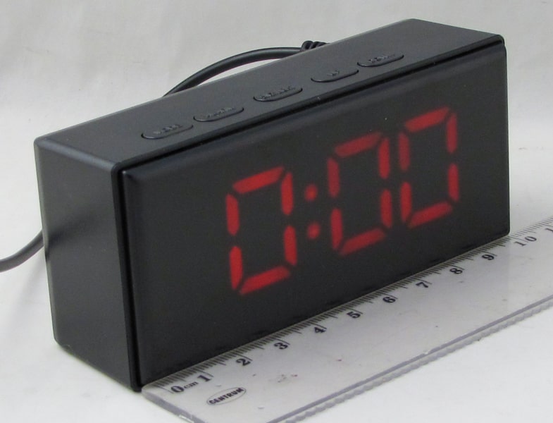 Часы-будильник электронные NA-6093-1 красные цифры)