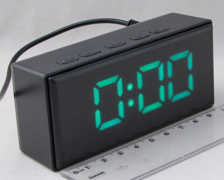 Часы-будильник электронные NA-6093-4 (зеленые цифры)