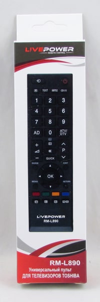 Пульт универсальный ТВ RM-L890 для TOSHIBA (в коробочке)