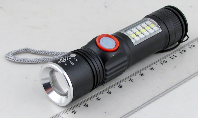 Фонарь светодиодный H-980-P50 (1 мощ+ 6диод., мигалка красн./ син., USB) zoom