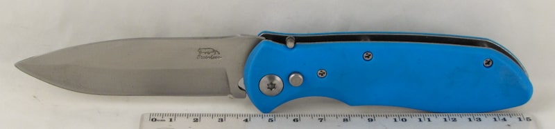 Нож 536 (A-536L) синий выкидной
