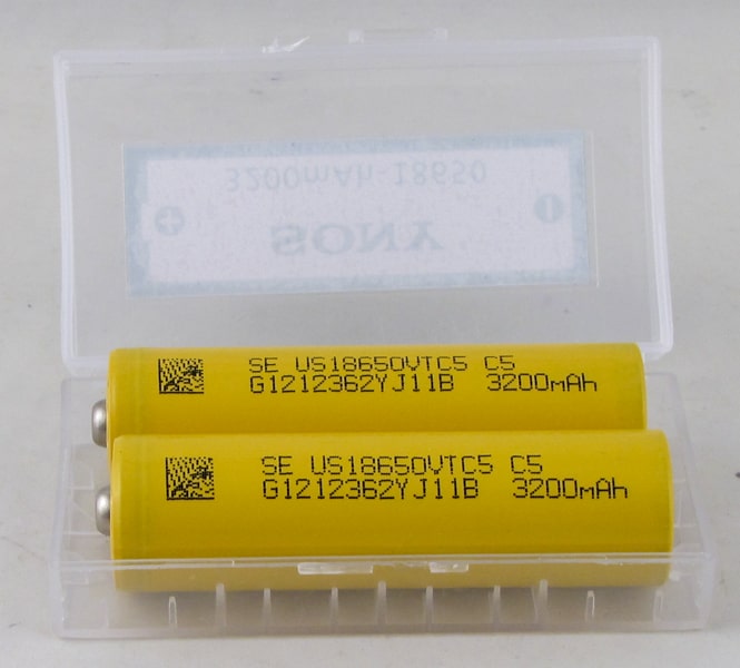Аккумулятор 18650 3200mA SONY бытовые (по 2шт) желтые
