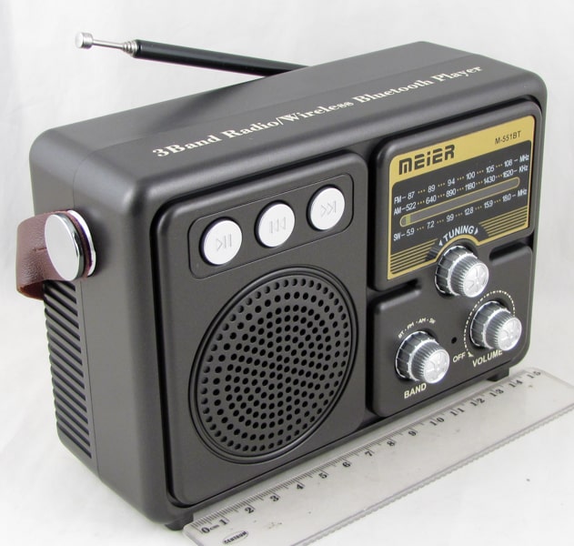 Радиоприёмник M-551BT (FM/AM/SW) USB, TF встр. акк.18650, шнур TYPE-C, Bluetooth