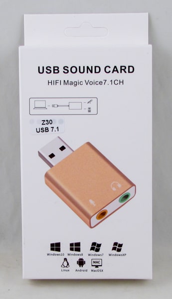 Внешняя звуковая карта Z-30 USB 7.1
