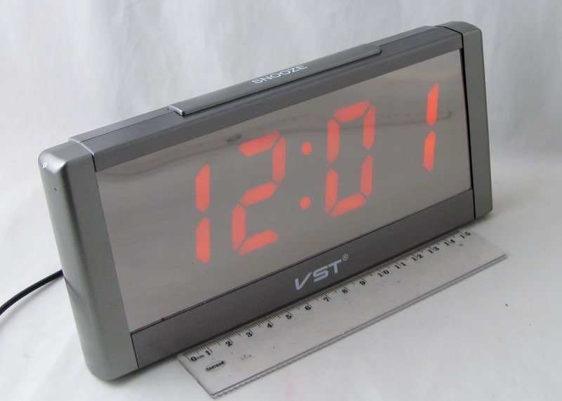 Часы-будильник электронные VST-731Y-1 (крас. циф.)
