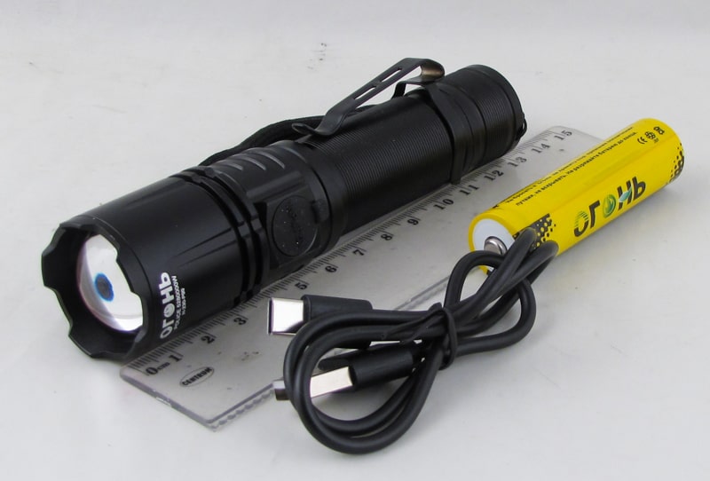 Фонарь светодиодный H-230-P99 (1 мощ., акк. + шнур TYPE-C) zoom