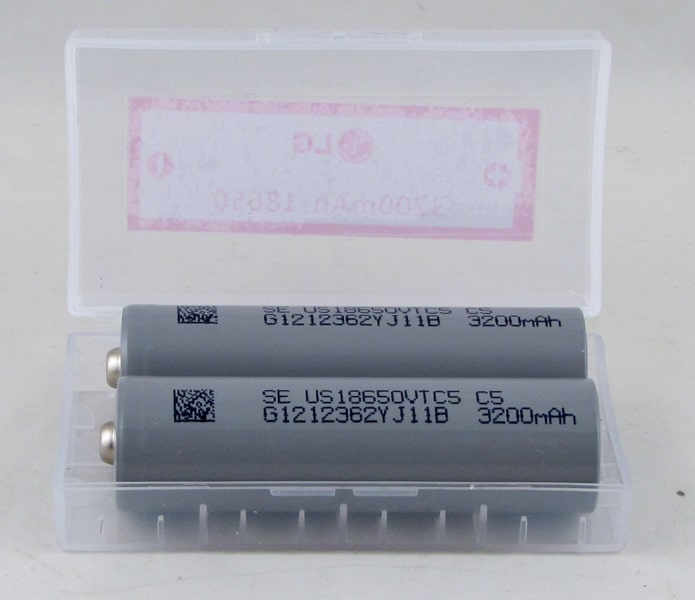 Аккумулятор 18650 3200mA LG (по 2шт) бытовые серые