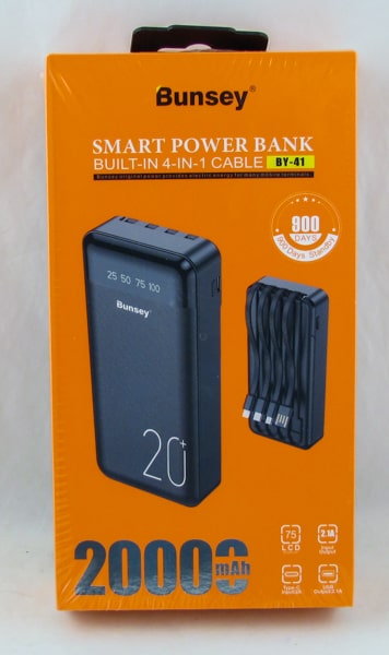 PowerBank 1USB BY-41 черный 20000mAh TYPE-C/Micro/Lightning/USB 4в1 дисплей