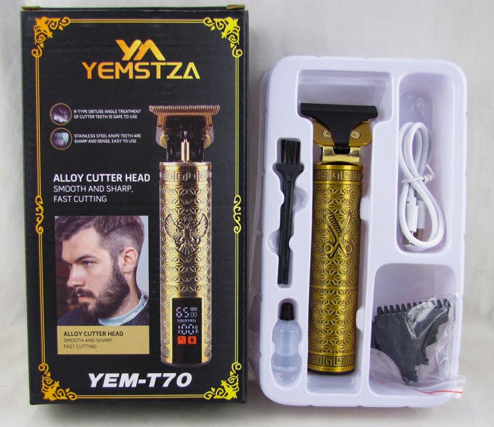 Машинка для стрижки волос (триммер) (аккумулятор + TYPE-C) YEM-T70 3 насадки 1/2/3мм