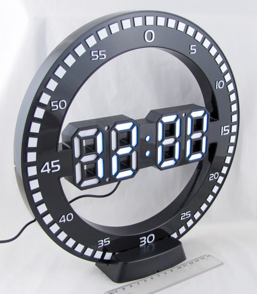 Часы-будильник электронные DS-3668-6 (белые цифры)