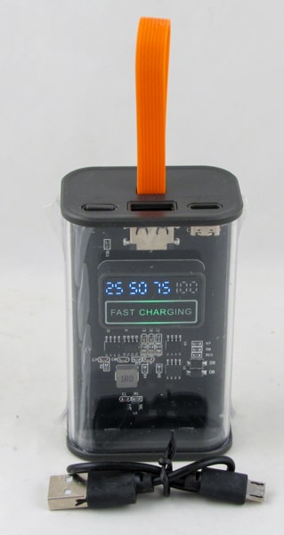 PowerBank USB+TYPE-C K-39 серый 10000mAh с индикатором