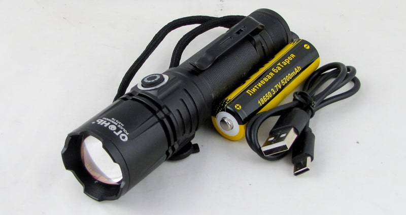 Фонарь светодиодный H-372-TG (1 мощ., акк.+ шнур TYPE-C) zoom