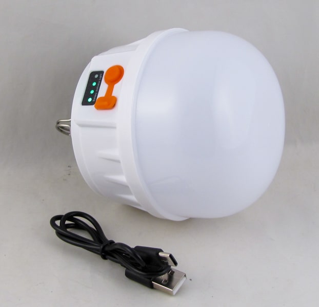 Фонарь для кемпинга HG-2023 (1 большая лампа, аккум., шнур TYPE-C) подвесной, солнечная батарея